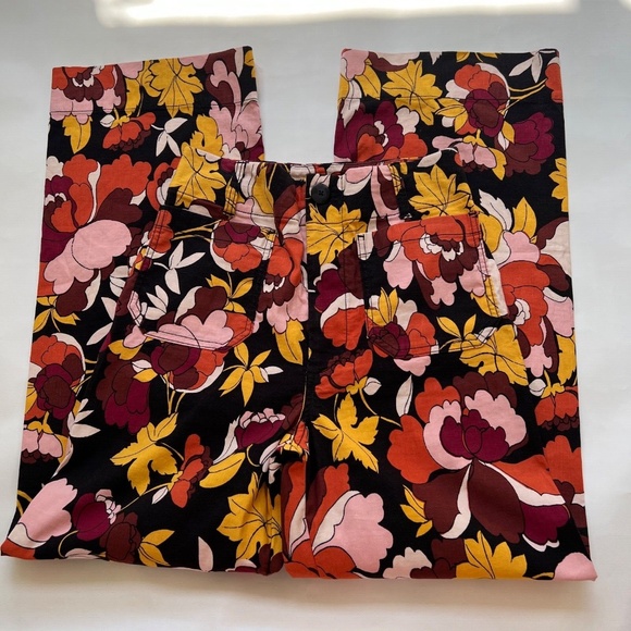 New Anthropologie Maeve The Colette Floral Wide Leg High Waist Pants Size 27T - Picture 5 of 10